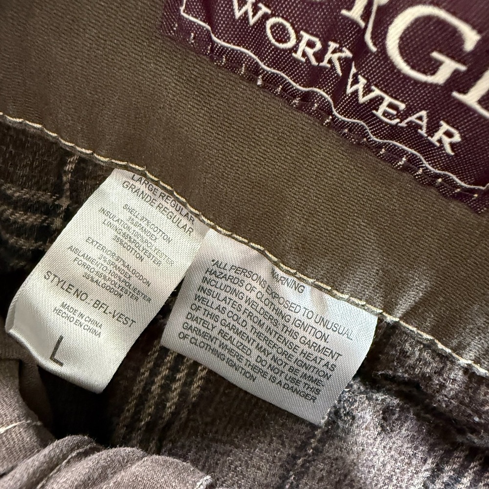 Forge Workwear Womens L Brown Canvas Fleece Lined Insulated Vest Zip Up Sherpa - Picture 4 of 6
